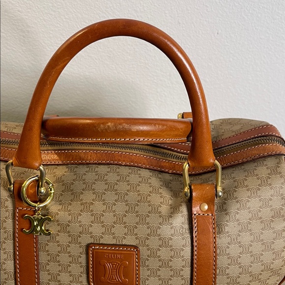 Celine Brown and Tan Monogram Boston Bag - Picture 10 of 13